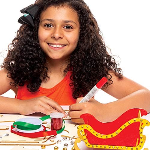Baker Ross Kits de traîneau en Bois (Paquet de 5) - Loisirs créatifs de Noël pour Enfants, AT286