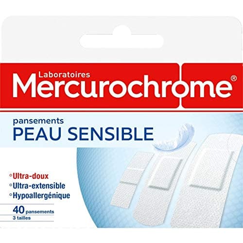 MERCUROCHROME - Pansements Peaux Sensibles 40 Pansements - Lot De 3 - Offre Special