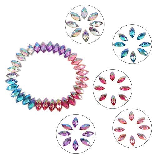 500 pcs AB Gemmes Strass Acrylique Rhinestone à Coudre Oeil de Cheval pour Accessoires Décoration de Vêtement(01Blanc)