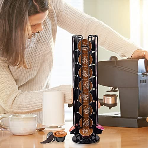 Wdmiya Porte Capsule Dolce Gusto 32 Capsules Dolce Gusto Rotatif Tower Pod 360 Degrés Rotable Rangement Capsules Supports pour Capsules de Café Dolce Gusto