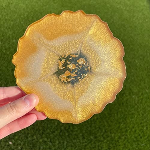HEMOER Poudre de mica doré, 50g Pigment pour résine époxy pour savon Poudre de mica métallisé pour colorants de savon, bombes de bain, cosmétiques, bougies, peinture.