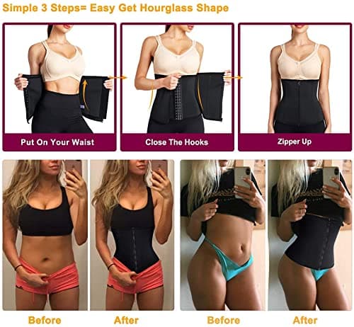 Gaine Amincissante Ventre Plat Femme Corset Minceur Serre Taille Body Sculptant Femme Gainant Ceinture Amincissante, Noir,M