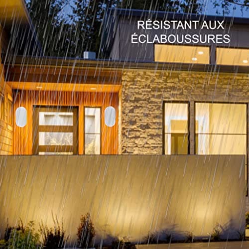 Sigmaled lighting, Plafonnier LED 10W avec DÉTECTEUR de mouvement pour extérieur, Étanche IP54, Blanc Chaud 3000K, 900 Lm, Applique OVALE, Éclairage mural