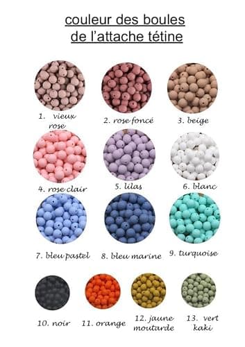 attache tétine personnalisé prénom mot au choix - boules en silicone - bois naturel crochet - pour bébé fille garçon - 13 couleurs au choix - sucette- prénom lettre ou gravure prénom