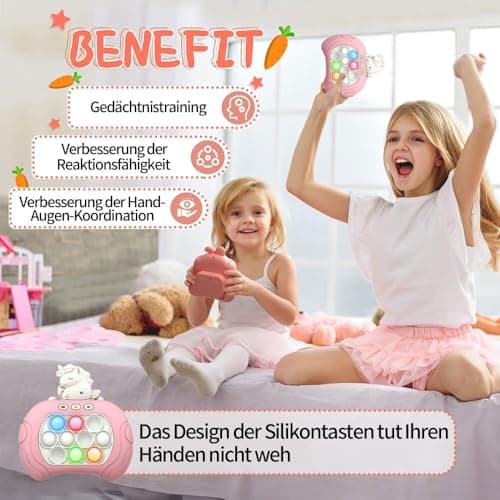 Console De Jeu Quick Push Bubbles,Jeu Fidget électronique,Puzzle Pop It Game Machine,Push Pop Bubble Sensory Fidget Toy,Sensory Fidget Toys for Kids,Machine Jeu Puzzle-Pop (Licorne Couleur)