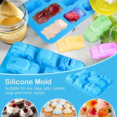 JasCherry Moule en silicone Pour Muffins, Cupcake, Chocolat, Pudding Et Gelée - Cartoon voiture