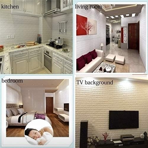 3d Stickers RHP Muraux Brique Rayon De Soleil PE Papier Peint Non-Toxique Mousse Odeur Auto-Adhésif Mural DIY Autocollant Panneau, facile Noir Lot de 10