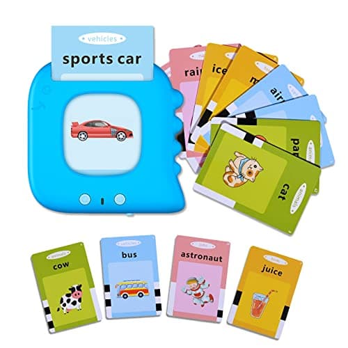 SUPBRO Cartes Flash Parlantes, Jouets éducatifs pour Tout-Petits de 1 à 6 Ans, 112 Feuilles de 224 Mots, Jouets d'apprentissage Audio, Jouets Interactifs pour Garçons et Filles Anglais