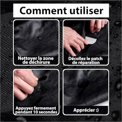 aZengear Patchs de réparation de doudoune | Prédécoupés, autocollants, imperméables, résistants aux déchirures en nylon pour fixer des trous dans les vêtements (11 pièces, noire)
