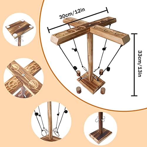 Jeu de Lancer d'anneaux pour Adultes 4 Joueurs ZAKVOP TIK Tok Jouet Crochet et Jeu de Lancer d'anneaux, Hooks Ring Toss Game Jeu interactif Rapide pourfFête à la Maison