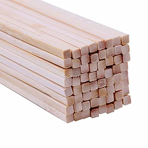 GOONSDS Tige de Goujon en Bois - Petits bâtons carrés en Bois Non Fini pour l'artisanat Projets de Bricolage (50 unités),Beige,4x4x300mm