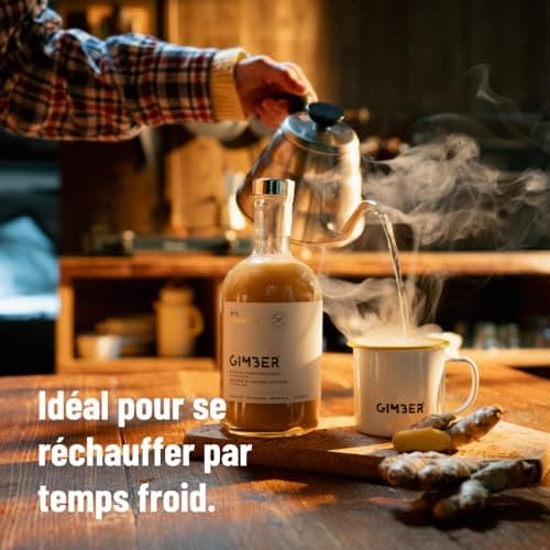 GIMBER Concentré de gingembre bio 3x700 ml (2,1L) | Boisson sans alcool 100% biologique à base de gingembre, citron et épices | Jus de gingembre Premium