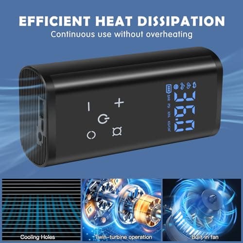 YUGUANG Gonfleur de Pneu Compresseur d'air Portable Pompe à air pour Voiture, 6000mAh Compresseur d'air électrique de Pompe à air sans Fil 150 PSI avec écran Tactile/éclairage pour Moto Auto Vélo.