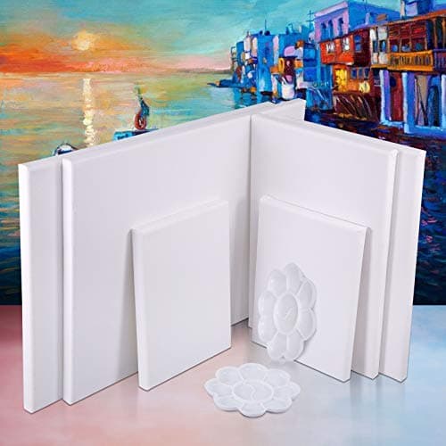 Viesap Toile Peinture, 6PCS Canvas Toile Peinture, Cadre Toile Peinture 30*40,20*30,15*20, 100% Pur Coton Toile Peinture Acrylique,Toile à Peindre Canvas Peinture Art Blank Canvas Toiles à Peindre Lot