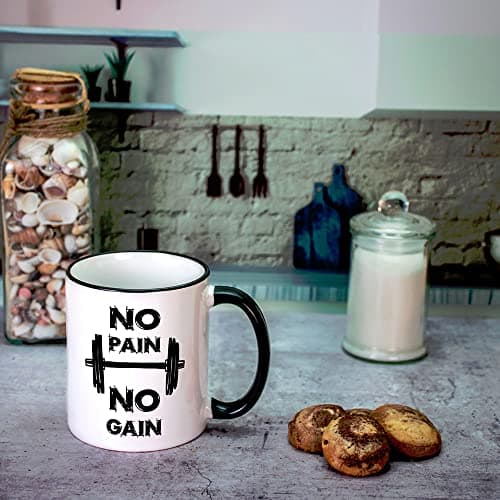 geschenke-fabrik.de Tasse avec inscription « No Pain No Gain »