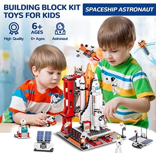 Kit de Construction Navette Spatiale Jouet, 11-en-1 STEM NASA City Space Rocket Shuttle avec Tour de Contrôle, Astronautes, Espace Fusee et 855 PCS pour Enfants Filles et Garçons 6 à 14 Ans