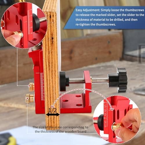 Kit de Gabarit de Trou de Poche,Gabarit de percage oblique pour bois,Ajustable Guide de Menuiserie de Percage,Positionneur de Trou Oblique pour Travail du Bois