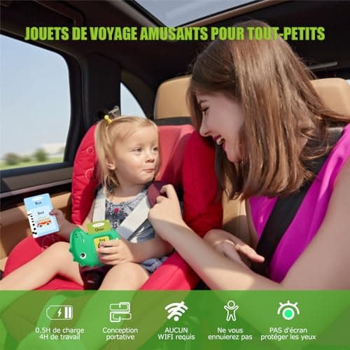 Cartes Flash Parlantes Cartes éducatives pour Enfants Talking Flash Cards 112 Feuilles 224 Mots De 3+ Ans Montessori Jouets éducatifs pour Enfants Cadeaux d'anniversaire pour Enfants (Vert Français)
