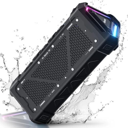 RIENOK S11 Enceinte Portable Bluetooth aux Basses Renforcées, 3 Modes d'Égaliseur, Mode USB, Bluetooth 5.3, 30W Enceinte Puissante, IPX7, TF Carte, Soirées Plage, Randonnées, Voyage, Noir