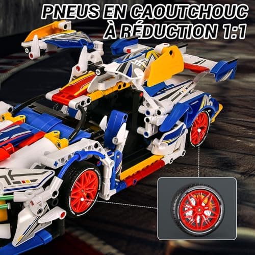 Joellfuner Set di Construction de Voiture de Sport, 1311 Pièces Modèle de Voiture de Course, 1:14 Blocs de Construction de Voiture de Course, Kit de Jouets de Construction Cadeau pour 14 ans e Adultes