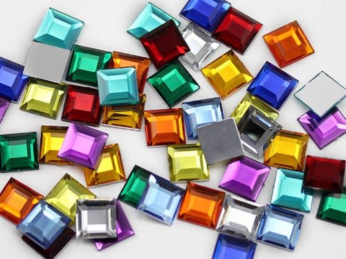 5mm Flat Back Square Acrylic Rhinestones Tiny Face Gems Body Jewels Card Making Embelishments - 100 Pieces (Red Ruby A05)