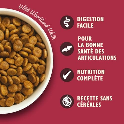 Lily’s Kitchen Fabriqué à partir d’ingrédients naturels Adulte Aliments secs pour chiens Saumon et chevreuil Recette sans céréales 7kg
