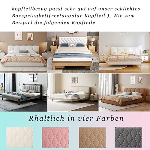 Smingm Housse de Tête de Lit, Couverture de Tête de Lit Protecteur Housse Décorative Chambre à Coucher épaissi Pack Souple Anti-poussière Couvertur Stretch Housse,Gris,160cm(63inch)