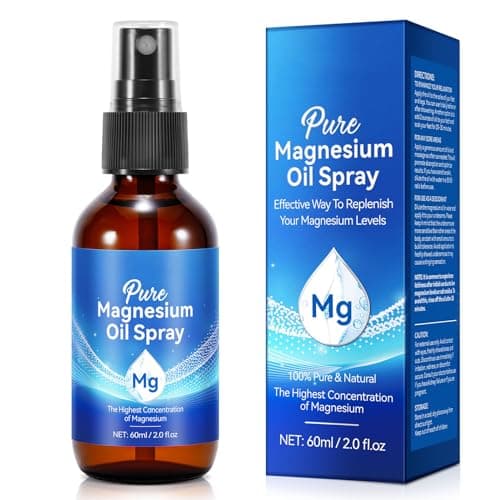 Huile de Magnésium Spray 60ml, 100% Naturelle et Pur Magnesium Oil Spray Sleep, Huile de Magnesium Organique en Spray pour le Sommeil, Sport, Massage, Relaxation Musculaire
