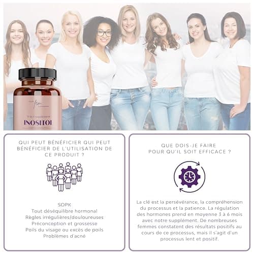 Inositol FEM Myo & D-Chiro 4100mg Gélules (180 Gélules) SOPK & Équilibre Féminin Supplément 9-en-1 — Myo Inositol, Folate 5-MTHF, Chrome, Zinc, B6, B12, D3, Sélénium & Manganèse, Naturel
