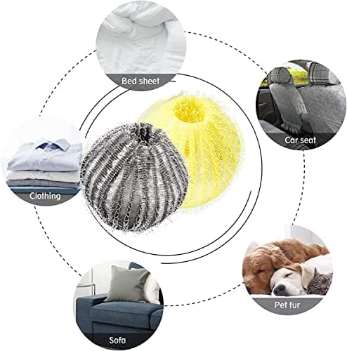 Boule Anti Poils Machine à Laver, 8 Pièces Nylon Boule de Lavage Réutilisable Colorfast Pour Meilleure Friction du Linge, Réduire l'enchevêtrement et Nettoyage Efficace