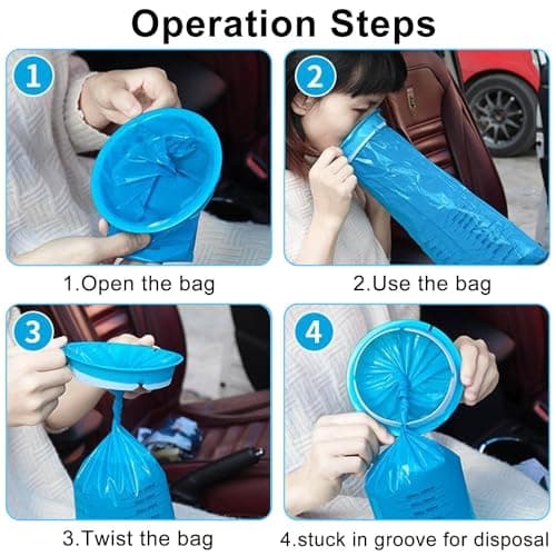 20 Pièce Sac à Vomi, 1000ml Sac a Vomi, Sac a Vomi Voiture Enfant Plastique Durable, Sac Vomitoire Voiture Enfant, Sac Vomi Convient Transports Voyages Hôpital Femmes Enceintes