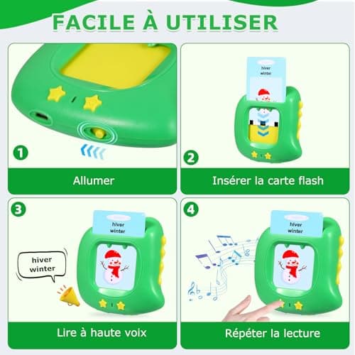 Cartes Flash Parlantes Français 384 Mots Jouet Enfants 2 3 4 5 Ans Jeu Educatif Jeux Apprentissage pour Apprendre à Parler Carte Alphabet Chiffres Couleurs Carte Educative Flash en Francais