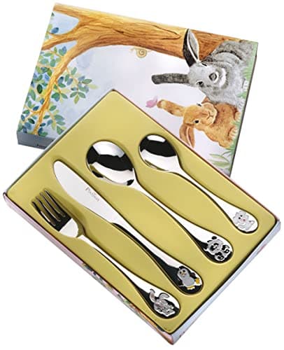 Pintinox, Set de 8 Couverts Enfant en Acier Inoxydable, Set composé d'une Fourchette, d'un Couteau, d'une cuillère et d'une cuillère à café