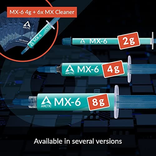 ARCTIC MX-6 (4 g) - Ultime Performance Thermal Paste pour CPU, Consoles, Cartes Graphiques, Ordinateurs Portables, Pâte Thermique, Très Haute conductivité Thermique, Longue durée de Vie
