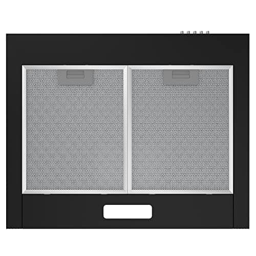 CIARRA CBCB6201 Hottes Aspirantes 60cm 370m3/h Class A++- Evacuation ou Recyclage - Filtres à Charbon INCLUS - 3 Niveaux de Vitesse - Hotte Murale - Noir