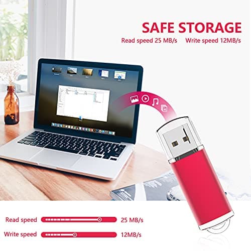 KOOTION 32Go Clé USB 2.0 Clef USB avec Trousseau 32Go Imperméable à l’Eau Jump Drive Mémoire Stick pour la Sauvegarde de l’Ordinateur/Ordinateur Portable