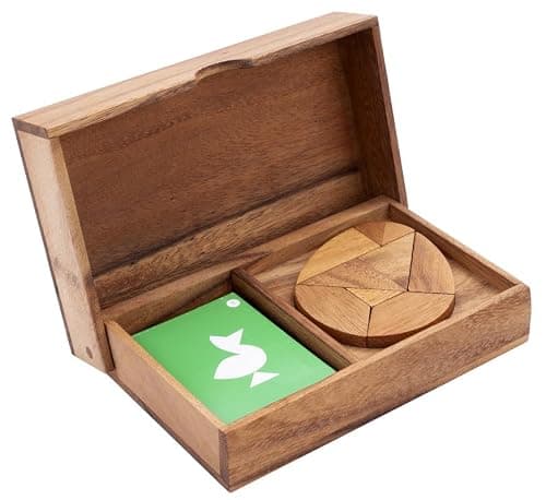 Engelhart - 350102 - Double Tangram en Bois Œuf - Puzzle en Bois - Jeu en Bois Ecologique - 1 et 2 Joueurs - 4 Ans et Plus