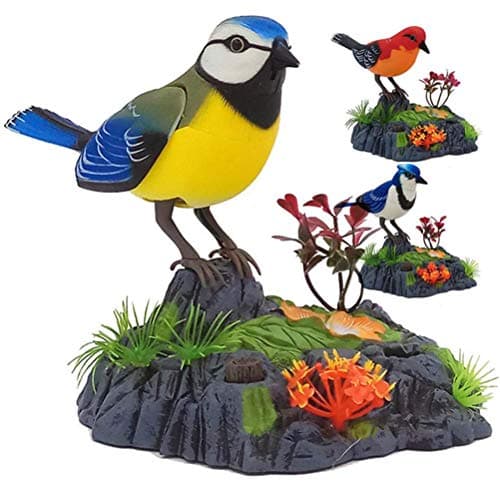 Jouet électronique d'oiseaux Chantant Le Chant des Oiseaux, Oiseau Dansant gazouillant avec Activation du capteur de Mouvement Enfants Jouet Animal électrique décor de Cage à Oiseaux pour Le Jardin