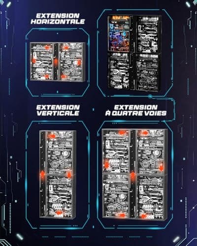 ROWOOD Circuit à Billes Monde Parallèle Kits de modélisme électrique pour adultes et enfants à construire, Puzzle 3D avec LED, Cyberpunk Miniature Ville avec Multi-Combinaison, Cadeau créatif pour lui