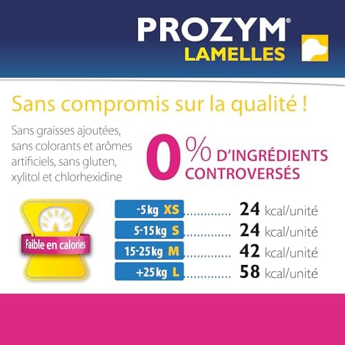 PROZYM Pack 2x15 Lamelles pour Chiens - Soin Dentaire à mâcher - N°1 chez Les vétérinaires - Haleine fraîche - Anti-tartre - Anti-Plaque - Gencives saines - 30 Lamelles (L)