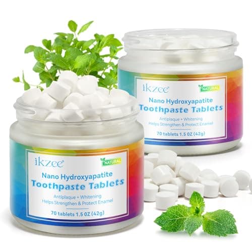 Comprimés De Dentifrice, Comprimés De Bain De Bouche À Mâcher De Voyage, Huile De Coco Sans Fluor,Renforcer Et Protéger L'Émail,Anti - Plaque + Blanchiment,Dents Fortes (70 Comprimés, Menthe Poivrée)
