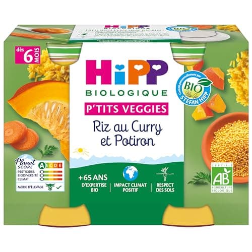 HiPP Biologique P'tits Veggies 2 Variétés dès 6 Mois 6 Paquets de 2 Pots de 190g