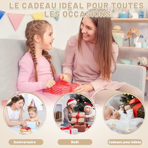 Joellfuner Instrument de Musique Bebe, Jouet Musique Bois Enfant, Montessori Jouet Musique, Percussion Bois avec Xylophone, Musique Anniversaire Cadeau pour Fille Garçons 3+
