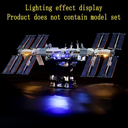 GEAMENT Jeu De Lumières (Télécommande) Compatible avec Lego Internationale Raumstation - Kit D'éclairage LED pour Ideas 21321 (Modèle de Bloc Non Inclus)
