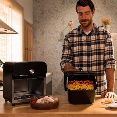 Cecotec Airfryer Cecofry Smokin' Duo 6000. Friteuse sans Huile, 6L Double Résistance, 2000W, 2 en 1: dorer et fumer, 13 menus, température réglable, écran tactile multifonctionnel.