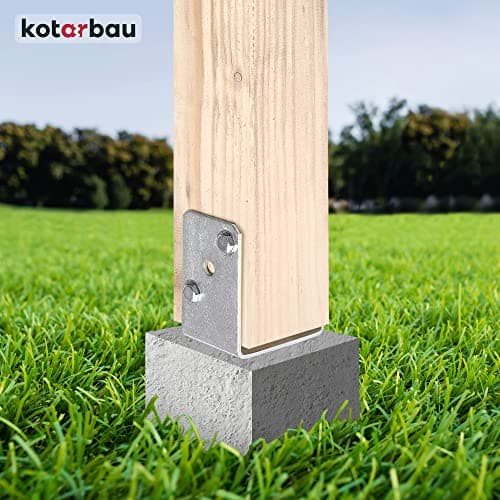 KOTARBAU® Support de poteau en U à visser 50 mm, galvanisé à chaud, la solution parfaite pour assembler différents éléments, argenté