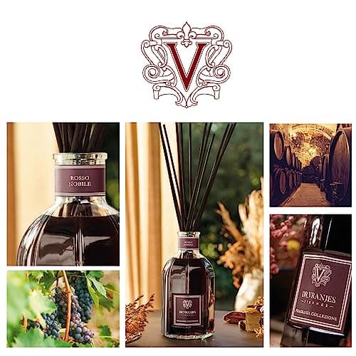 Dr. Vranjes – Recharge Rosso Nobile 500 ML + 2 Paquets de Bâtonnets Noirs (3 pièces) – Parfum d'intérieur, Parfum Principal: Fruité, Orange, Fraises et Fruits Rouges, Bois de Bouleau