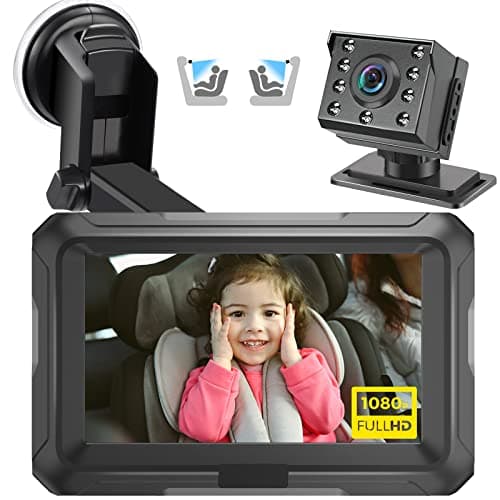 Zacro Miroir Voiture Bébé - Entièrement Réglable, Offrant une Vision Claire de l'arrière, Siège Auto Face à la Route, Attaché à l'appui-tête du Siège Arrière
