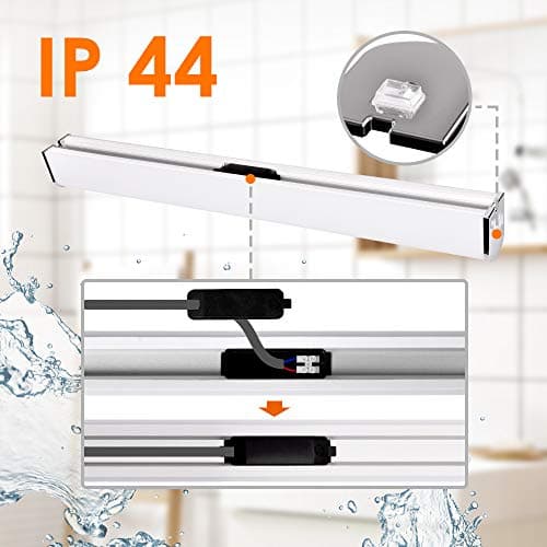ENUOTEK Lampe de Meuble Applique Murale Miroir de Salle de Bain LED 15W avec Interrupteur IP44 Etanche 230V Haute Luminosité 1400Lm Blanc Neutre Éclairage 4000K Pas Dimmable
