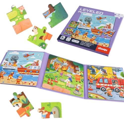 ASTARON Puzzles magnétiques pour Enfants, 16-20-25 pièces Puzzles magnétiques d'apprentissage pour Les Voyages, Jouets de Voyage, activités en Voiture et en Avion pour Les Enfants
